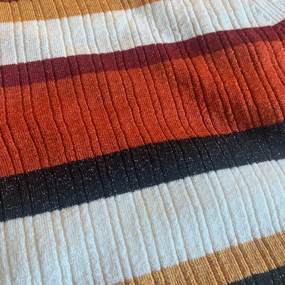 H&M Metallic knitted top - Orange Yellow Red Black stripe - Picture 2 of 4